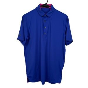 Greyson Polo‎ Shirt Mens Small Blue Performance Golf Wolf Short Sleeve